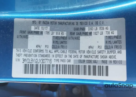 2018 Toyota Yaris Ia из США, поврежденный, VIN 3MYDLBYV2JY307716